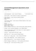 Crowd Management Questions And Answers