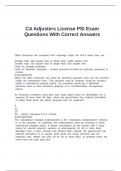 CA Adjusters License PSI Exam Questions With Correct Answers