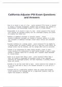 California Adjuster PSI Exam Questions and Answers