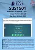 SUS1501 Assignment 7 &lpar;ANSWERS&rpar; Semester 2 2025 - DISTINCTION GUARANTEED