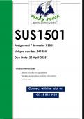 SUS1501 Assignment 7 &lpar;QUALITY ANSWERS&rpar; Semester 1 2025