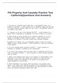 PSI Property And Casualty Practice Test - California&lpar;Questions And Answers&rpar;