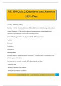 NU 100 Quiz 2 Questions and Answers 100&percnt; Pass