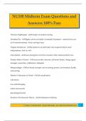 NU100 Midterm Exam Questions and Answers 100&percnt; Pass