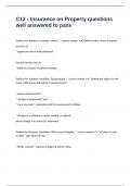 C12 - Insurance on Property questions well answered to pass