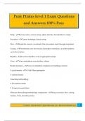 Peak Pilates level 1 Exam Questions and Answers 100&percnt; Pass