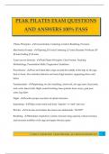 PEAK PILATES EXAM QUESTIONS AND ANSWERS 100&percnt; PASS