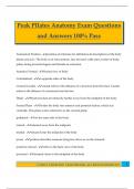 Peak PIlates Anatomy Exam Questions and Answers 100&percnt; Pass