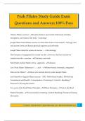 Peak Pilates Study Guide Exam Questions and Answers 100&percnt; Pass