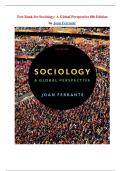 Test Bank for Sociology&colon; A Global Perspective 8th Edition by Joan Ferrante