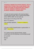 FITZGERALD PMHNP PSYCHIATRIC MENTAL HEALTH  NURSE PRACTITIONER FINAL EXAM NEWEST 2025  COMPLETE EXAM 100 QUESTIONS AND CORRECT  DETAILED ANSWERS &lpar;VERIFIED ANSWERS&rpar;  &vert;ALREADY GRADED A&plus;&sol; BRAND NEW&excl;&excl; 