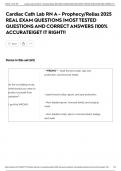 Cardiac Cath Lab RN A - Prophecy&sol;Relias 2025 REAL EXAM QUESTIONS &vert;MOST TESTED QUESTIONS AND CORRECT ANSWERS &vert;100&percnt; ACCURATE&vert;GET IT RIGHT&excl;&excl;