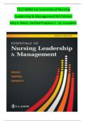 Test Bank For Essentials of Nursing Leadership & Management 8th Edition by Sally A&period; Weiss 9781719646581 Verified Chapters 1 - 16