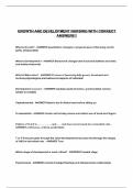 GROWTH AND DEVELOPMENT NURSING WITH CORRECT ANSWERS&excl;&excl;