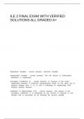 ILE 2 FINAL EXAM WITH VERIFIED SOLUTIONS ALL GRADED A&plus;