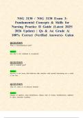 NSG 3130 &sol; NSG 3130 Exams 3 & 4&colon; Fundamental Concepts & Skills for Nursing Practice II &lpar;Latest 2025&sol; 2026 Updates STUDY BUNDLE WITH COMPLETE SOLUTIONS&rpar; &vert; Qs & As&vert; Grade A&vert; 100&percnt; Correct &lpar;Verified Answers&rpar;- Galen