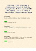 NSG 3130 &sol; NSG 3130 Exams 2&colon; Fundamental Concepts & Skills for Nursing Practice II &lpar;Latest 2025&sol; 2026 Updates STUDY BUNDLE WITH COMPLETE SOLUTIONS&rpar; &vert; Qs & As&vert; Grade A&vert; 100&percnt; Correct &lpar;Verified Answers&rpar;- Galen