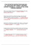 UTAH ESTHETICS INSTRUCTOR EXAM 2025 &vert; ALL QUESTIONS AND CORRECT ANSWERS &vert; ALREADY GRADED A&plus; &vert; LATEST ACTUAL EXAM &vert; VERIFIED ANSWERS