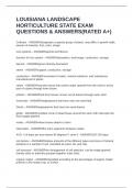 LOUISIANA LANDSCAPE HORTICULTURE STATE EXAM QUESTIONS & ANSWERS&lpar;RATED A&plus;&rpar;