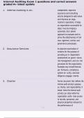 Internal Auditing Exam 1 questions and correct answers graded A&plus; latest update