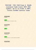 NSG3160 &sol; NSG 3160 Exams 4&colon; Health Assessment &lpar;Latest 2025&sol; 2026 Updates STUDY BUNDLE WITH COMPLETE SOLUTIONS&rpar; &vert; Qs & As&vert; Grade A&vert; 100&percnt; Correct &lpar;Verified Answers&rpar;- Galen