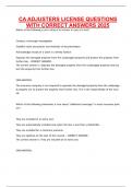 CA ADJUSTERS LICENSE QUESTIONS WITH CORRECT ANSWERS 2025