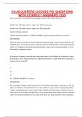 CA ADJUSTERS LICENSE PSI Exams Questions and Answers &vert; 100&percnt; Verified and Updated 2025
