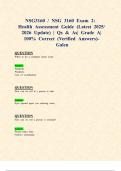 NSG3160 &sol; NSG 3160 Exams 2&colon; Health Assessment &lpar;Latest 2025&sol; 2026 Updates STUDY BUNDLE WITH COMPLETE SOLUTIONS&rpar; &vert; Qs & As&vert; Grade A&vert; 100&percnt; Correct &lpar;Verified Answers&rpar;- Galen