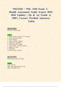 NSG3160 &sol; NSG 3160 Exams 1&comma;2&comma;3 & 4&colon; Health Assessment &lpar;Latest 2025&sol; 2026 Updates STUDY BUNDLE WITH COMPLETE SOLUTIONS&rpar; &vert; Qs & As&vert; Grade A&vert; 100&percnt; Correct &lpar;Verified Answers&rpar;- Galen