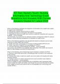  ATI Test&colon; Nurse's Touch&colon; Nursing Informatics And Technology Exam Questions And Answers With Correct Answers Graded A&plus; Latest 2025