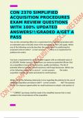 CON 2370 SIMPLIFIED ACQUISITION PROCEDURES EXAM REVIEW QUESTIONS WITH 100&percnt; UPDATED ANSWERS&excl;&excl;&sol;GRADED A&sol;GET A PASS