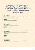 NSG3280 &sol; NSG 3280 Exam 1&colon; Pathophysiology for Nurses I Review &lpar;Latest 2025&sol; 2026 Update&rpar; &vert; Qs & As&vert; Grade A&vert; 100&percnt; Correct &lpar;Verified Answers&rpar;- Galen