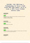 NSG3280 &sol; NSG 3280 Exams 1&colon; Pathophysiology for Nurses I &lpar;Latest 2025&sol; 2026 Updates STUDY BUNDLE WITH COMPLETE SOLUTIONS&rpar; &vert; Qs & As&vert; Grade A&vert; 100&percnt; Correct &lpar;Verified Answers&rpar;- Galen