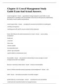 Chapter 11 Crowd Management Study  Guide Exam And Actual Answers&period;
