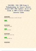 NSG3280 &sol; NSG 3280 Exam 2&colon; Pathophysiology for Nurses I Review &lpar;Latest 2025&sol; 2026 Update&rpar; &vert; Qs & As&vert; Grade A&vert; 100&percnt; Correct &lpar;Verified Answers&rpar;- Galen