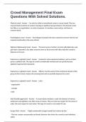 Crowd Management Final Exam Questions With Solved Solutions&period;