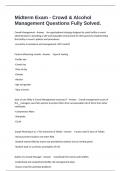 Midterm Exam - Crowd & Alcohol Management Questions Fully Solved&period;