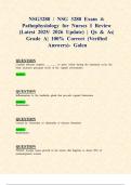 NSG3280 &sol; NSG 3280 Exams 1&comma;2&comma;3 & 4&colon; Pathophysiology for Nurses I &lpar;Latest 2025&sol; 2026 Updates STUDY BUNDLE WITH COMPLETE SOLUTIONS&rpar; &vert; Qs & As&vert; Grade A&vert; 100&percnt; Correct &lpar;Verified Answers&rpar;- Galen