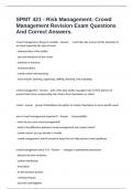 SPMT 421 - Risk Management&colon; Crowd Management Revision Exam Questions And Correct Answers&period;