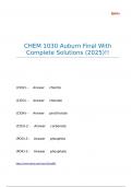 CHEM 1030 Auburn Final With Complete Solutions &lpar;2025&rpar;&excl;&excl;