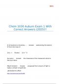 Chem 1030 Auburn Exam 1 With Correct Answers &lpar;2025&rpar;&excl;&excl;