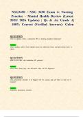 NSG3450 &sol; NSG 3450 Exams 1&comma;2&comma;3 & 4&colon; Nursing Practice - Mental Health &lpar;Latest 2025&sol; 2026 Updates STUDY BUNDLE WITH COMPLETE SOLUTIONS&rpar; &vert; Qs & As&vert; Grade A&vert; 100&percnt; Correct &lpar;Verified Answers&rpar;- Galen