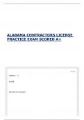 ALABAMA CONTRACTORS LICENSE PRACTICE EXAM SCORED A+