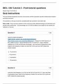 BIOL 336 Tutorial 2 - Post-tutorial questions and answers&vert;2025 Update&vert;100&percnt; Correct-University of British Columbia&period;