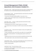 Crowd Management FINAL EXAM Questions And Answers Graded A&plus;&period;