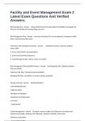 Facility and Event Management Exam 2 Latest Exam Questions And Verified Answers&period;