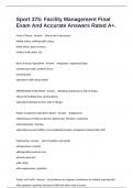 Sport 375&colon; Facility Management Final Exam And Accurate Answers Rated A&plus;&period;
