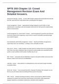 SPTE 203 Chapter 12&colon; Crowd Management Revision Exam And Detailed Answers&period;