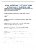 ACSA NCSO EXAM PREP QUESTIONS WITH CORRECT ANSWERS 2025