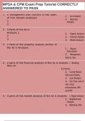 MPSA & CPM Exam Prep Tutorial CORRECTLY ANSWERED TO PASS